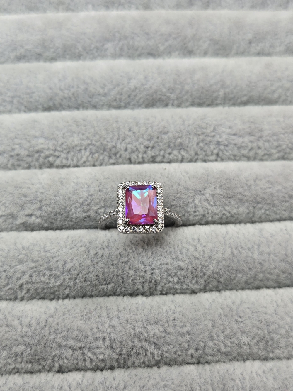 Size 6 Pink Sapphire 925 Sterling Silver Bomb Party Ring
